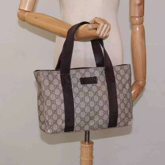 Gucci Handbags - GUCCI GG Supreme Hand Bag PVC Beige 141976 Auth